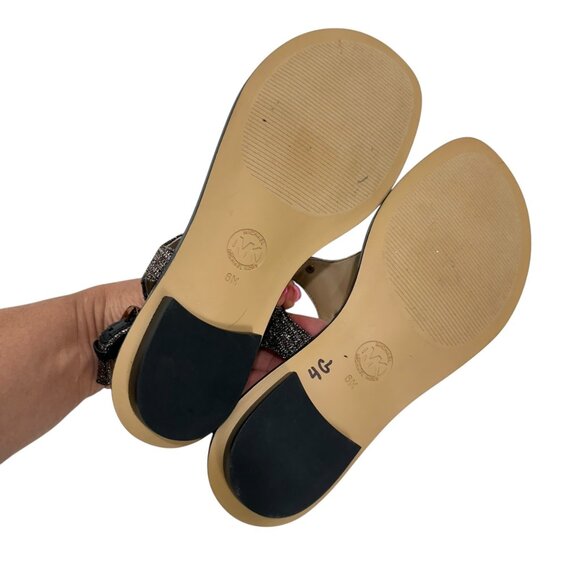 Michael Kors Plate Womens Copper/silver Shimmer Thong Sandals Size 6M- NWOT - Picture 9 of 11